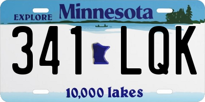 MN license plate 341LQK
