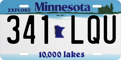 MN license plate 341LQU