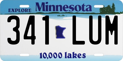 MN license plate 341LUM