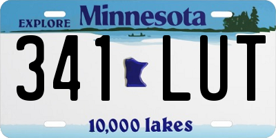 MN license plate 341LUT