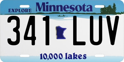 MN license plate 341LUV