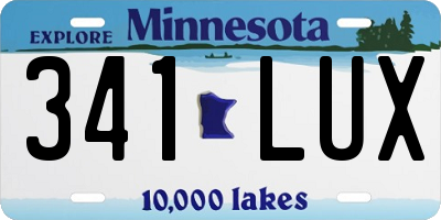 MN license plate 341LUX