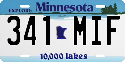 MN license plate 341MIF