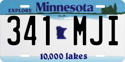 MN license plate 341MJI