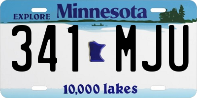 MN license plate 341MJU