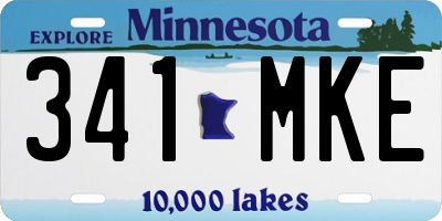 MN license plate 341MKE