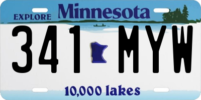 MN license plate 341MYW
