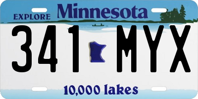 MN license plate 341MYX