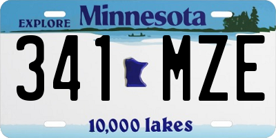 MN license plate 341MZE