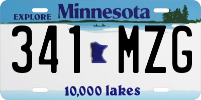 MN license plate 341MZG