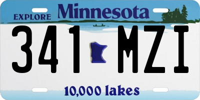 MN license plate 341MZI