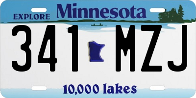 MN license plate 341MZJ