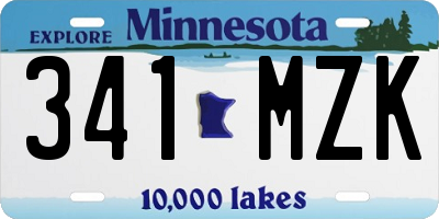 MN license plate 341MZK