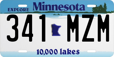 MN license plate 341MZM