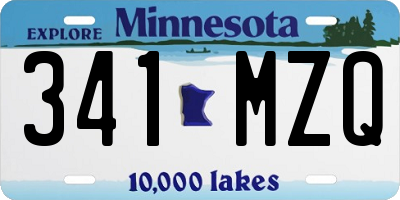 MN license plate 341MZQ