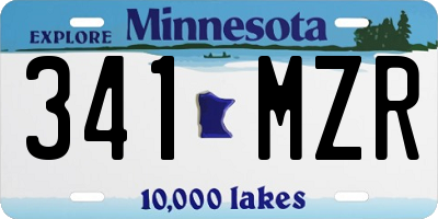 MN license plate 341MZR