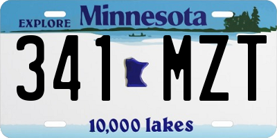 MN license plate 341MZT