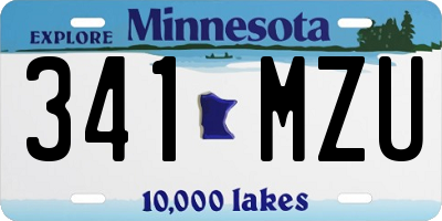 MN license plate 341MZU