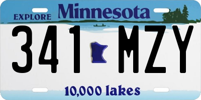 MN license plate 341MZY