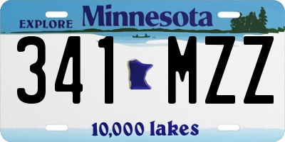 MN license plate 341MZZ