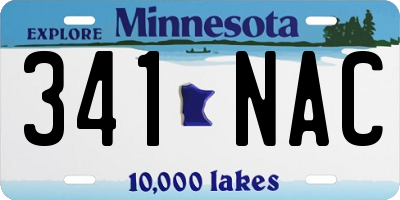 MN license plate 341NAC