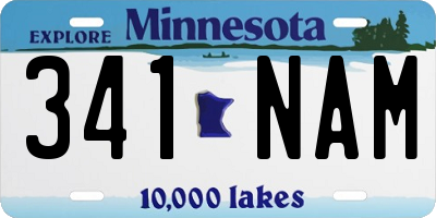 MN license plate 341NAM