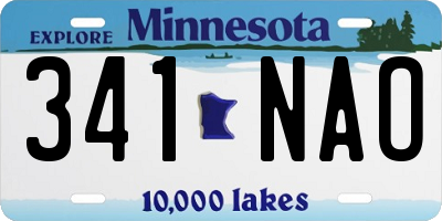 MN license plate 341NAO
