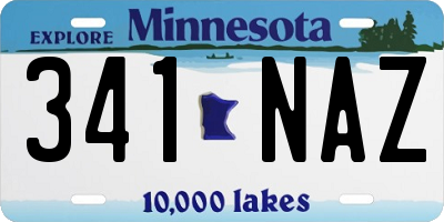 MN license plate 341NAZ