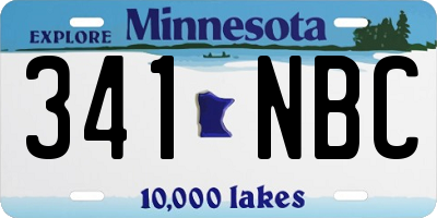 MN license plate 341NBC