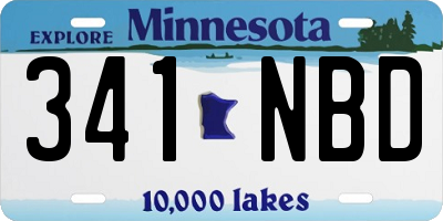 MN license plate 341NBD