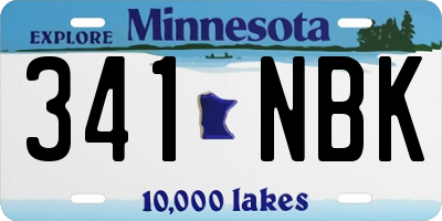 MN license plate 341NBK
