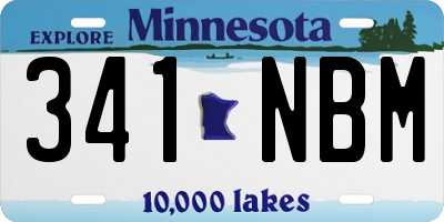 MN license plate 341NBM