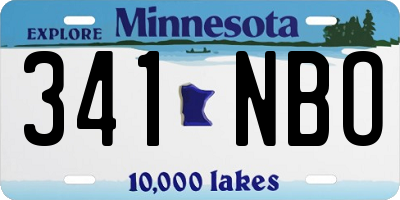 MN license plate 341NBO