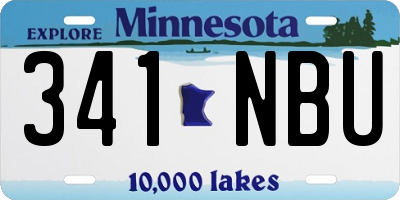MN license plate 341NBU
