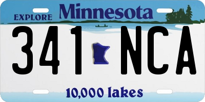 MN license plate 341NCA