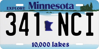 MN license plate 341NCI