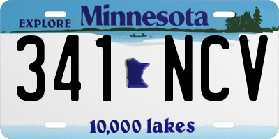 MN license plate 341NCV