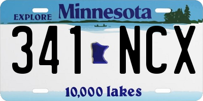 MN license plate 341NCX