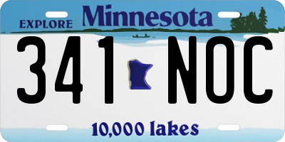 MN license plate 341NOC