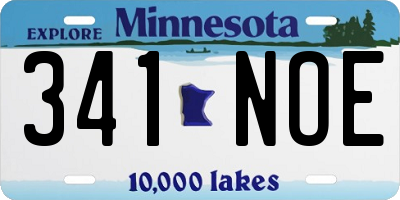 MN license plate 341NOE