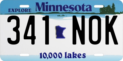 MN license plate 341NOK