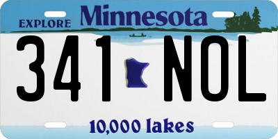 MN license plate 341NOL