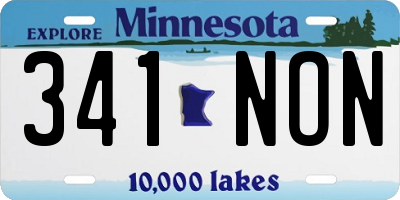 MN license plate 341NON