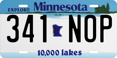 MN license plate 341NOP