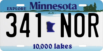 MN license plate 341NOR