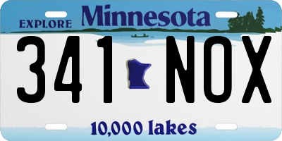 MN license plate 341NOX