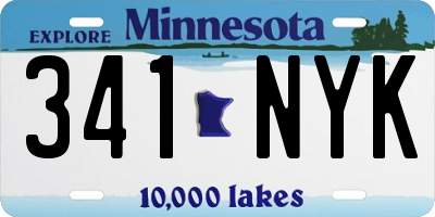 MN license plate 341NYK
