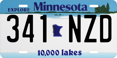 MN license plate 341NZD