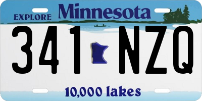 MN license plate 341NZQ
