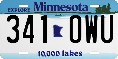 MN license plate 341OWU